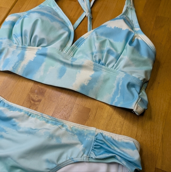 Quintsoul NWT Bikini Mid Rise Retro Bottoms/Crossback Lace Up Bustier Top Size S - Picture 7 of 13